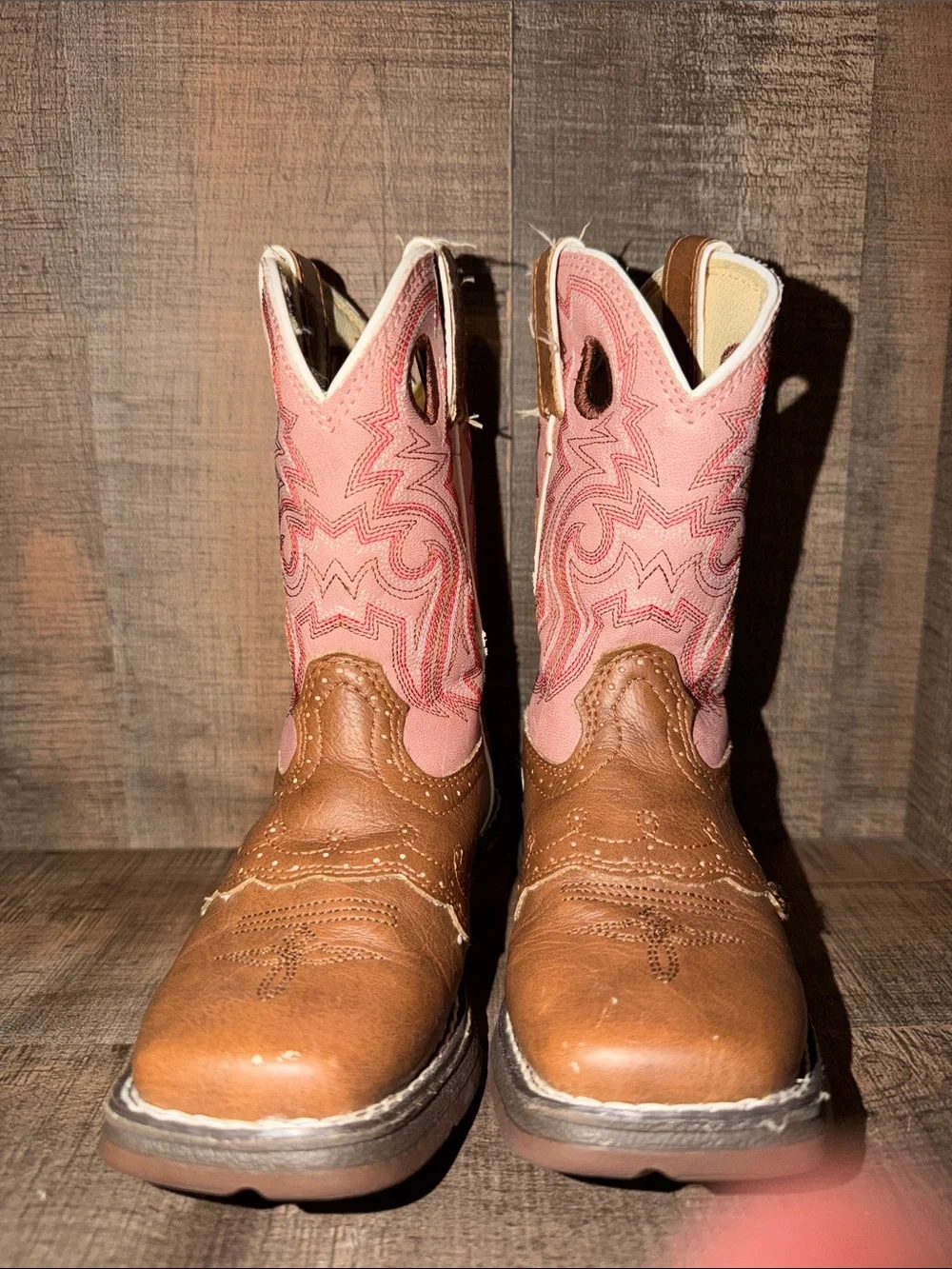 DURANGO  Pink and Brown Western Boots - Toddlers-size 10